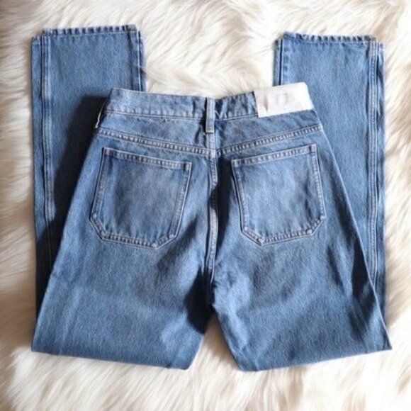 NEW Anthropologie M.i.H Light Wash Straight Leg Cropped Jeans Size 25 - Picture 7 of 9